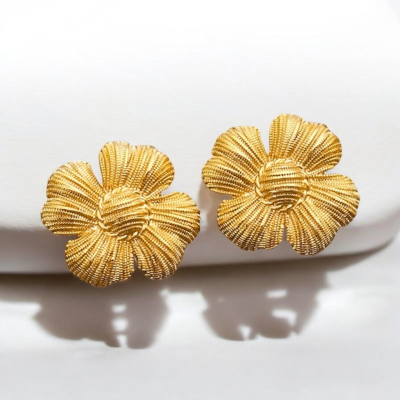 Aretes Flora / Acero - A073