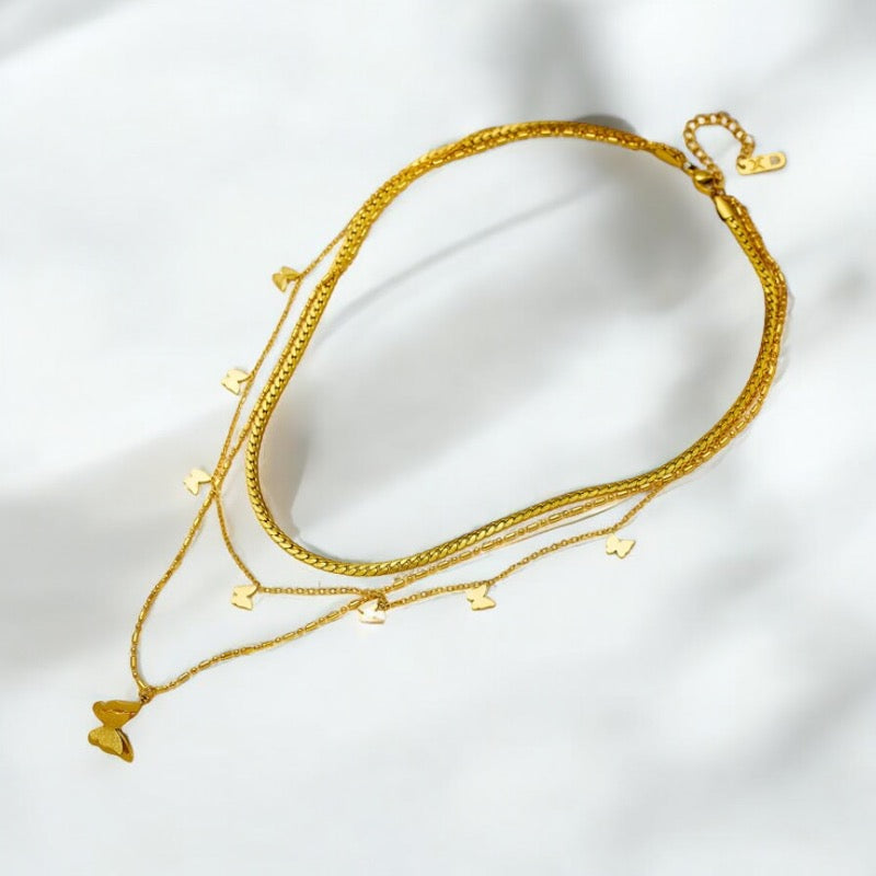 Collar triple Mariposita - C004