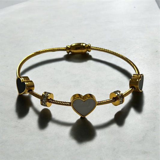 Pulsera Acero- corazones