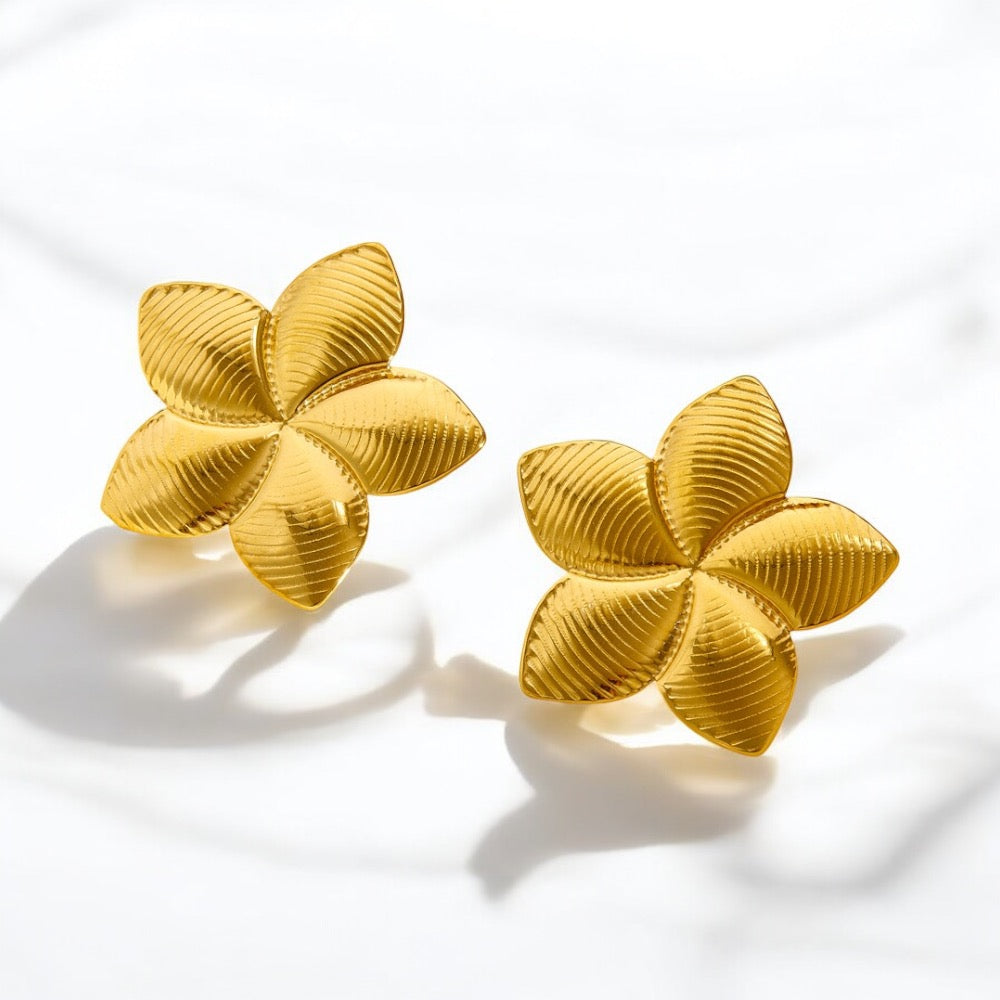 Aretes Flor / Acero - A050