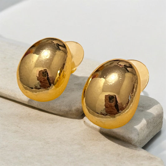 Aretes piedra dorada - A060